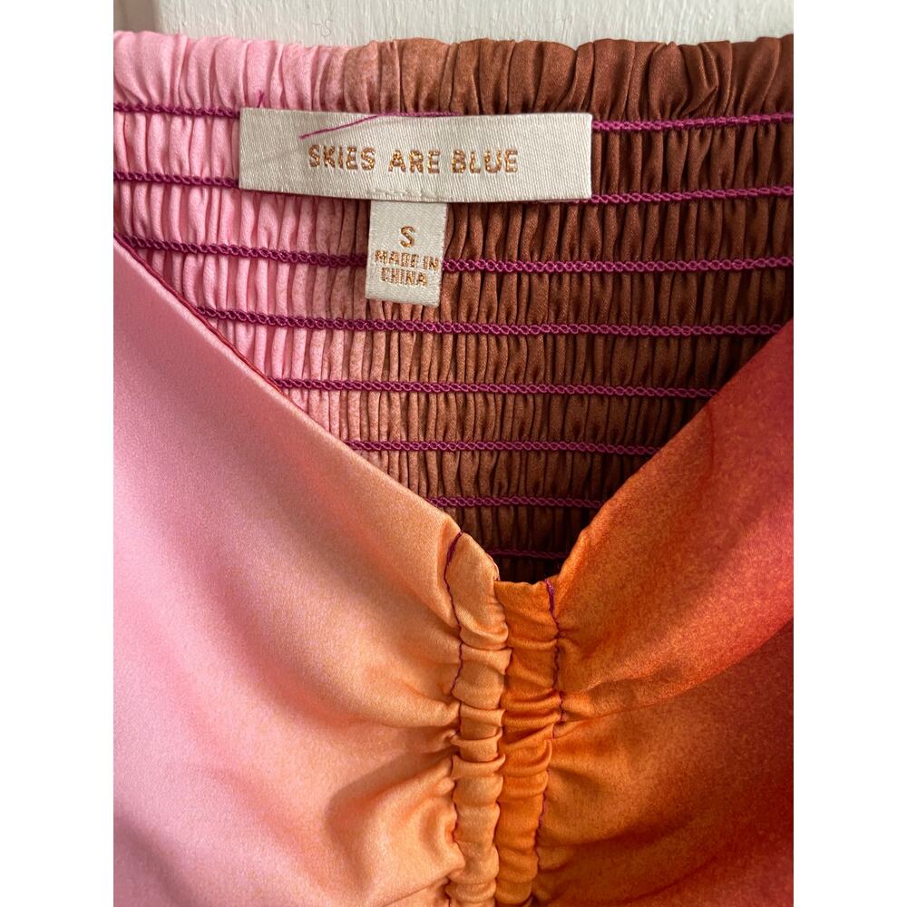Anthropologie Skies Are Blue Retro Gradation Pleated Maxi Dress - Picture 4 of 6